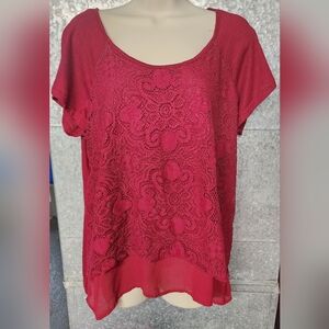 No Boundaries Wine Red Casual Top Womens XXL